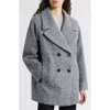 Bernardo Double Breasted Brushed Felt Coat In Gray