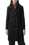 Bernardo Double Breasted Long Coat In Black