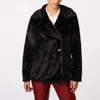 Bernardo Women's Patterned Double Breasted Faux Fur Peacoat In Black