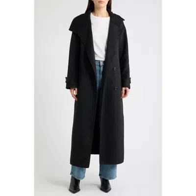 Bernardo Double Face Belted Coat In Black