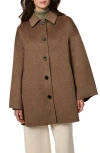 Bernardo Double Face Wool Coat In Brown