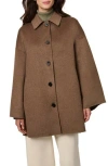 Bernardo Double Face Wool Coat In Brown