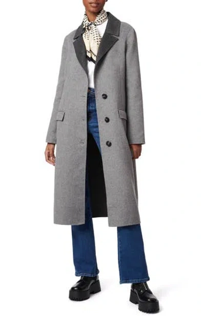 Bernardo Double Face Tailored Coat In Light Grey/charcoal