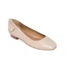 Bernardo Eloise Flat Women Blush Leather Bow Detail Square Toe Slip-on Rhs5831 In Neutral