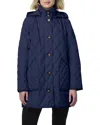 Bernardo Diamond Quilted Hooded Liner Jacket In Blue