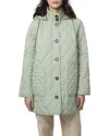Bernardo Diamond Quilted Hooded Liner Jacket In Burgundy