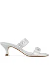 Bernardo Eyelet-embellished Heeled Sandals In White