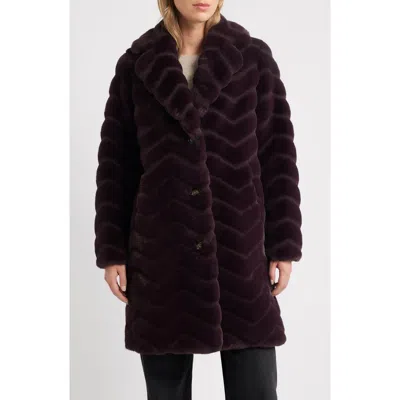 Bernardo Faux Fur Coat In Brown