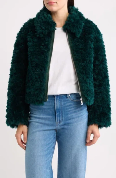 Bernardo Faux Fur Jacket In Green