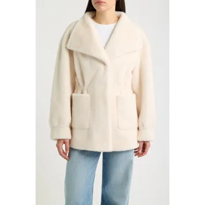 Bernardo Faux Fur Short Coat In White