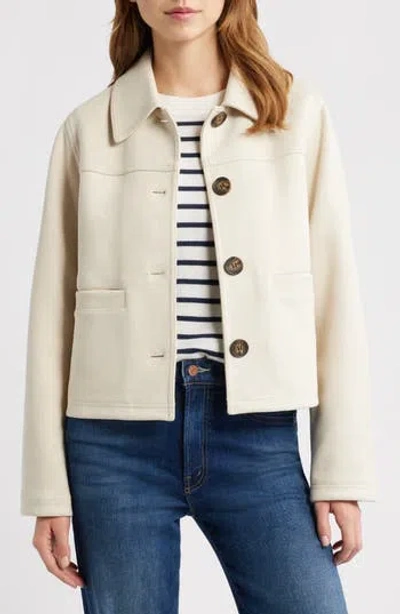 Bernardo Faux Suede Jacket In Ivory