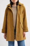 Bernardo Flared Hooded Raincoat In Brown