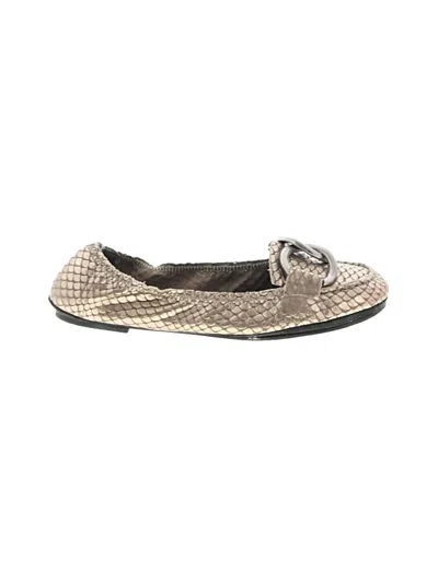Pre-owned Bernardo Flats In Tan
