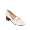 Bernardo Footwear Avery Heeled Chain Loafer In Eggshell