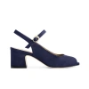 Bernardo Suede Mary Jane Peep Slingback Pumps