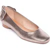 Bernardo Eloise Leather Bow Ballet Flats In Silver
