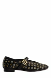 Bernardo Footwear Borden Grommet Mary Jane Flat In Black