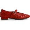 Bernardo Perforated Leather Mary Jane Ballerina Flats