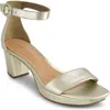 Bernardo Footwear Carla Square Toed Ankle Strap Sandal In Gold