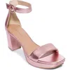 Bernardo Footwear Carla Square Toed Ankle Strap Sandal In Pink