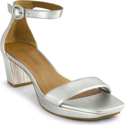 Bernardo Footwear Carla Square Toed Ankle Strap Sandal In Silver