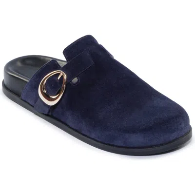 Bernardo Footwear Easton Leather Footbed Clog In Dark Navy