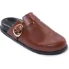 Bernardo Footwear Easton Leather Footbed Clog In Mahogany