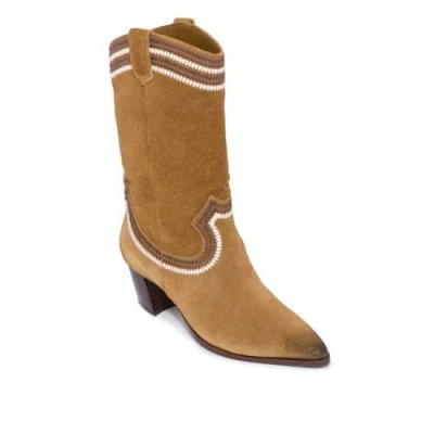 Bernardo Footwear Fremont Embroidered Western Boot In Safari