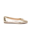 Bernardo Square Toe Ballet Flat In Champagne