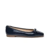 Bernardo Square Toe Ballet Flat In Navy