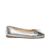 Bernardo Square Toe Ballet Flat In Silver