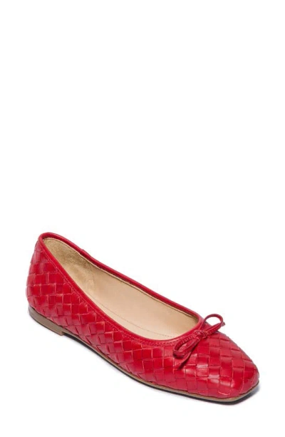 Bernardo Footwear Gwynn Woven Ballet Flat In Red