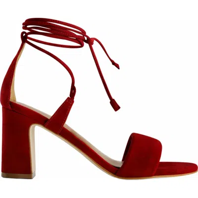 Bernardo Footwear Ieda Ankle Tie Heeled Sandal In Dark Red