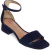 Bernardo Jalena Suede Ankle-strap Sandals In Dark Navy