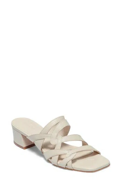 Bernardo Footwear Johanne Leather Slide Sandal In Eggshell Antique Calf