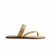 Bernardo Footwear Leia Thong Sandal In Cork W/gold Fleck