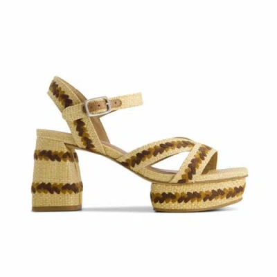 Bernardo Footwear Liana Embroidered Platform Sandal In Light Natural