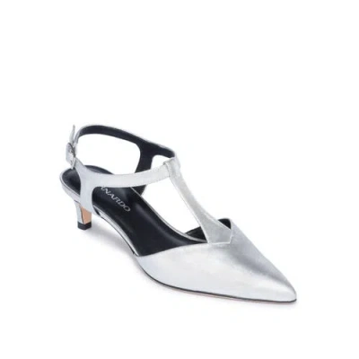 Bernardo Footwear Malta Slingback Kitten Pump In Silver