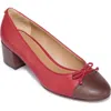 Bernardo Footwear Marisol Cap Toe Pump In Dark Red / Dark Chocolate