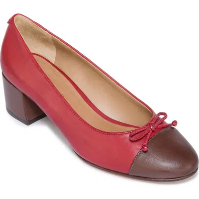 Bernardo Footwear Marisol Cap Toe Pump In Dark Red / Dark Chocolate