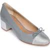 Bernardo Footwear Marisol Cap Toe Pump In Storm / Silver