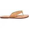 Bernardo Footwear Miami Thong Sandal In Cork W/gold Fleck