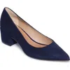 Bernardo Footwear Milie Block Heel Pump In Dark Navy