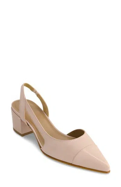 Bernardo Footwear Monroe Two-tone Slingback Pump In Cipria Antique Calf/ Patent
