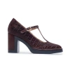 Bernardo 95mm Noto Crocodile-embossed T-strap Pumps In Brown