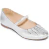 Bernardo Footwear Savona Ballet Flat In Silver