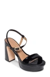 Bernardo Ventura Ankle Strap Platform Sandal In Black Patent
