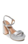 Bernardo Ventura Ankle Strap Platform Sandal In Silver