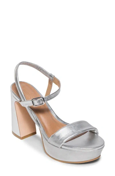 Bernardo Ventura Ankle Strap Platform Sandal In Silver