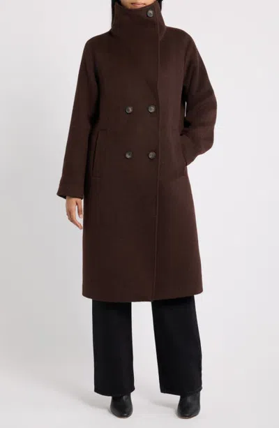 Bernardo Funnel Neck Coat In Brown